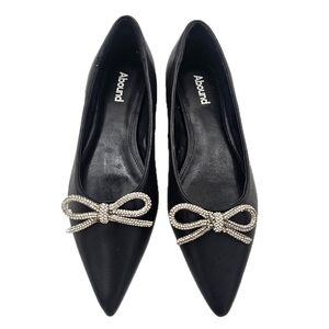 Abound Gorgi Women’s Crystal Bow Flats Black Size 7.5